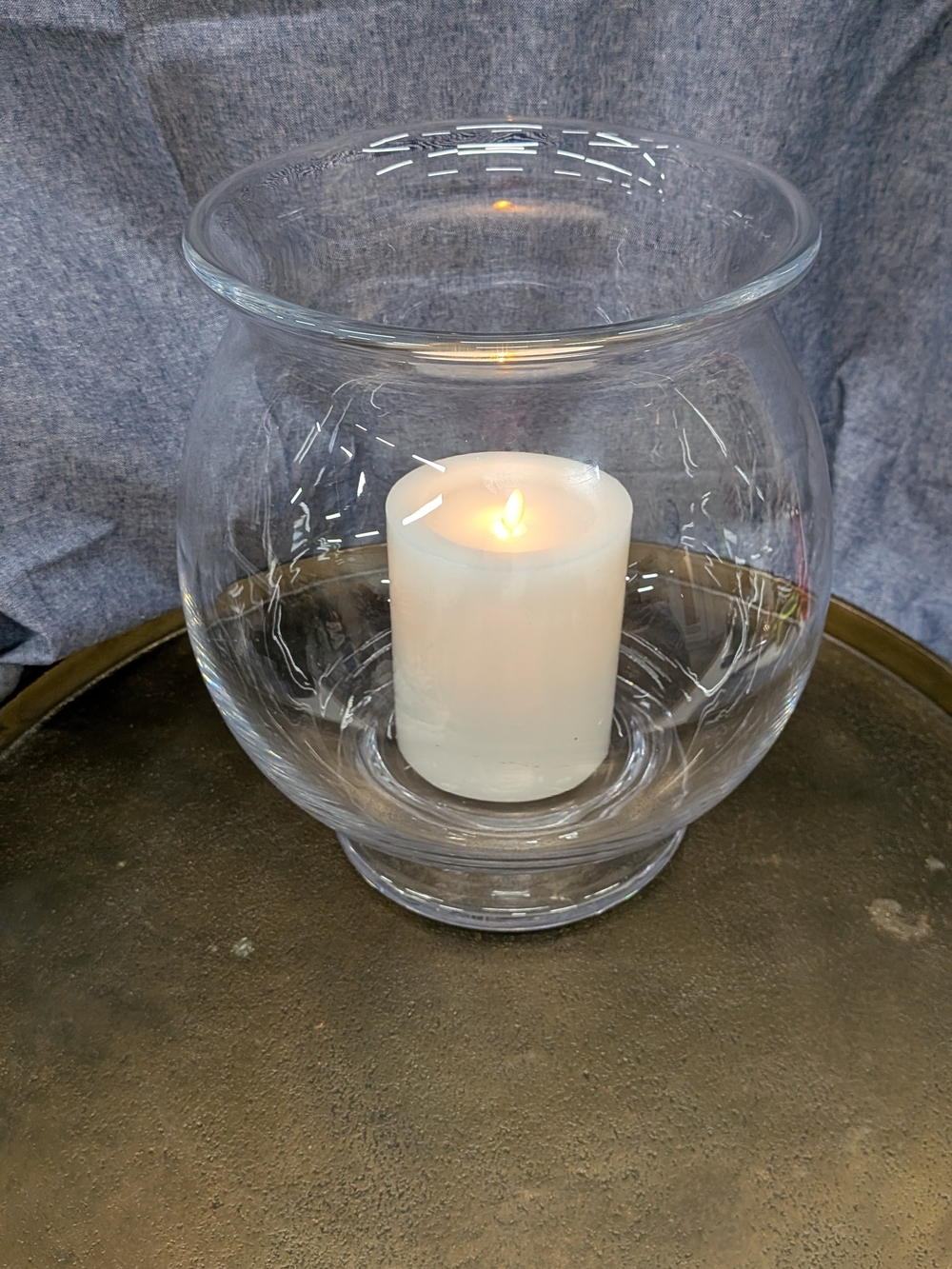 Simon Pearce Woodstock Hurricane Candle Holder. (Candle Not Included)